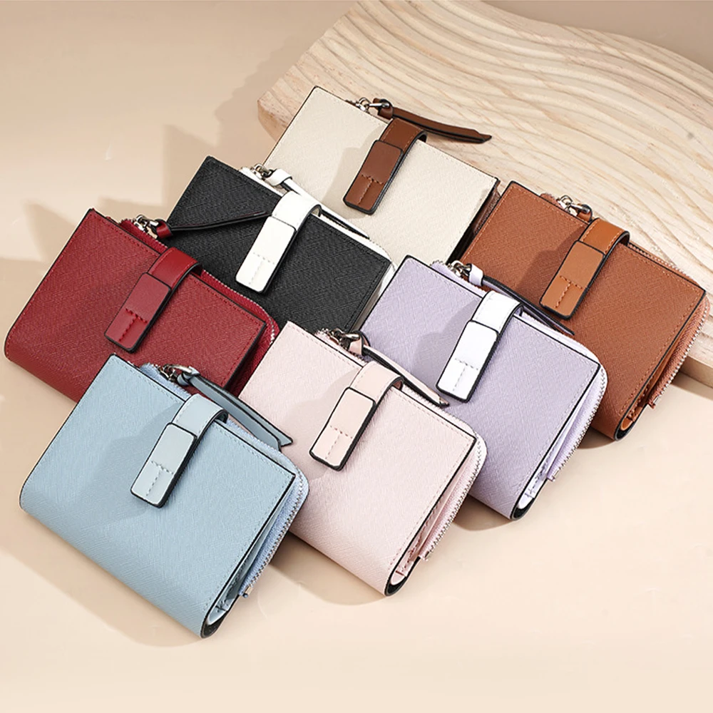 1Pcs/Baellerry Women's Ultra-Thin Mini Wallet, Multi-Functional Multi-Card Slot Zipper Coin and Id Holder, Lightweight and Portable Small Card Holder