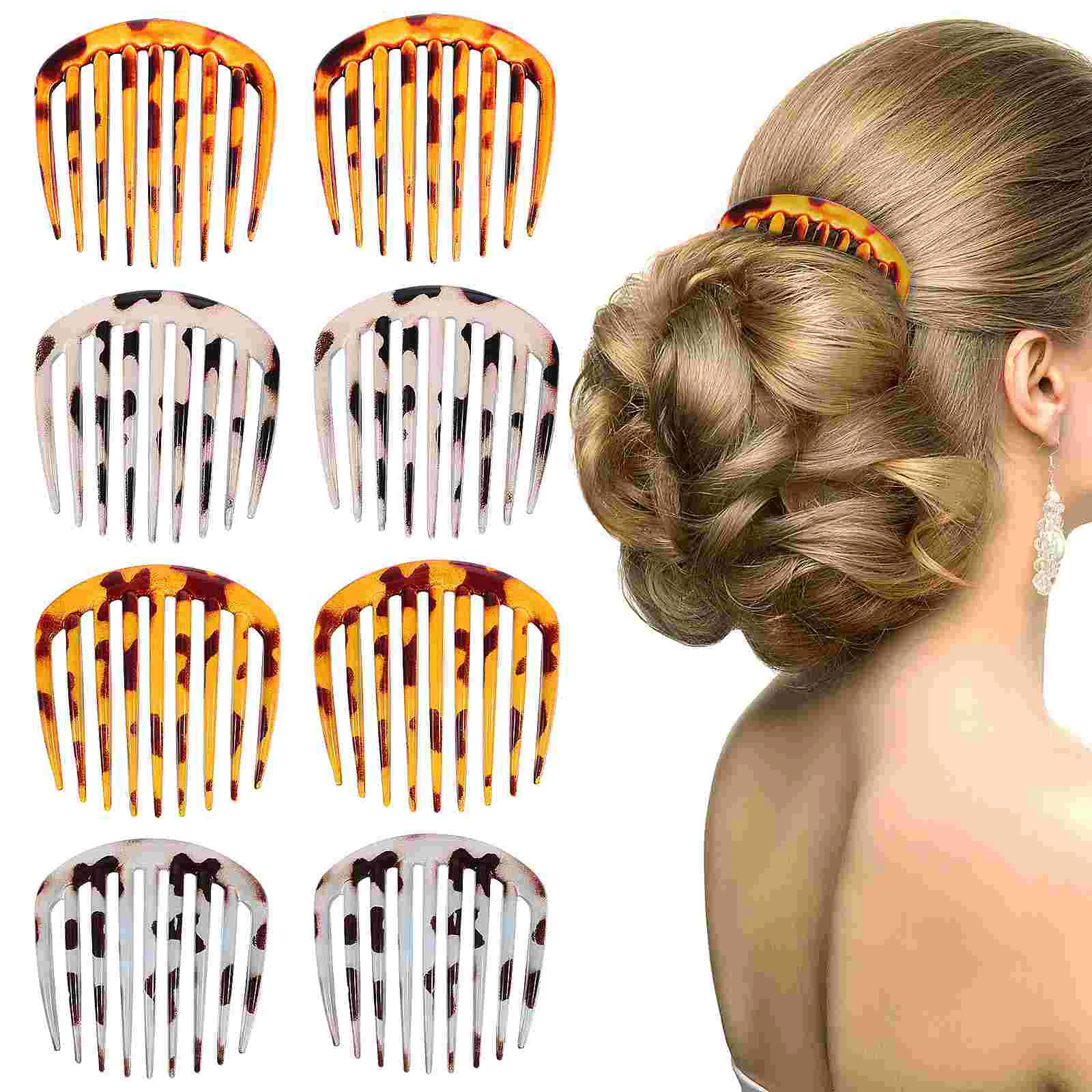 

8pcs French Combs Set Decorative Hair Combs Hair Styling Combs Women Accessories