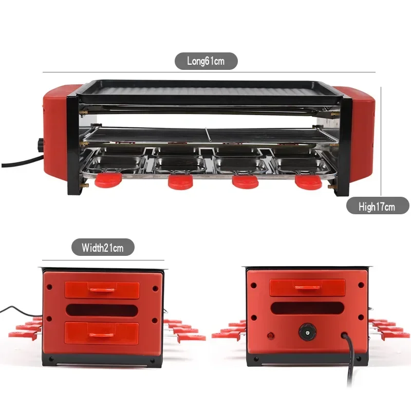 Electric oven household smokeless barbecue oven indoor barbecue machine Korean non stick electric barbecue plate 4