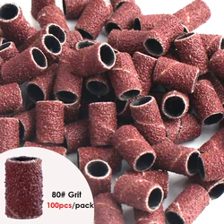 Professional Sanding Cap Bands Set for Electric Manicure - 100/50pc Assorted Grits (80-100pcs)