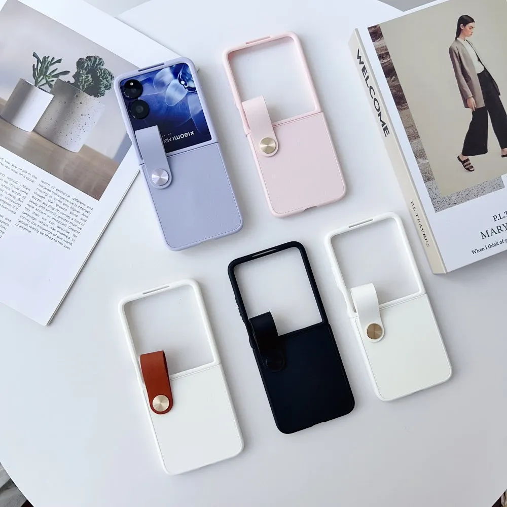 Xiaomi MIX Flip Faux Leather Shockproof Case with Strap - Skin-Friendly Folding Hard Back Cover