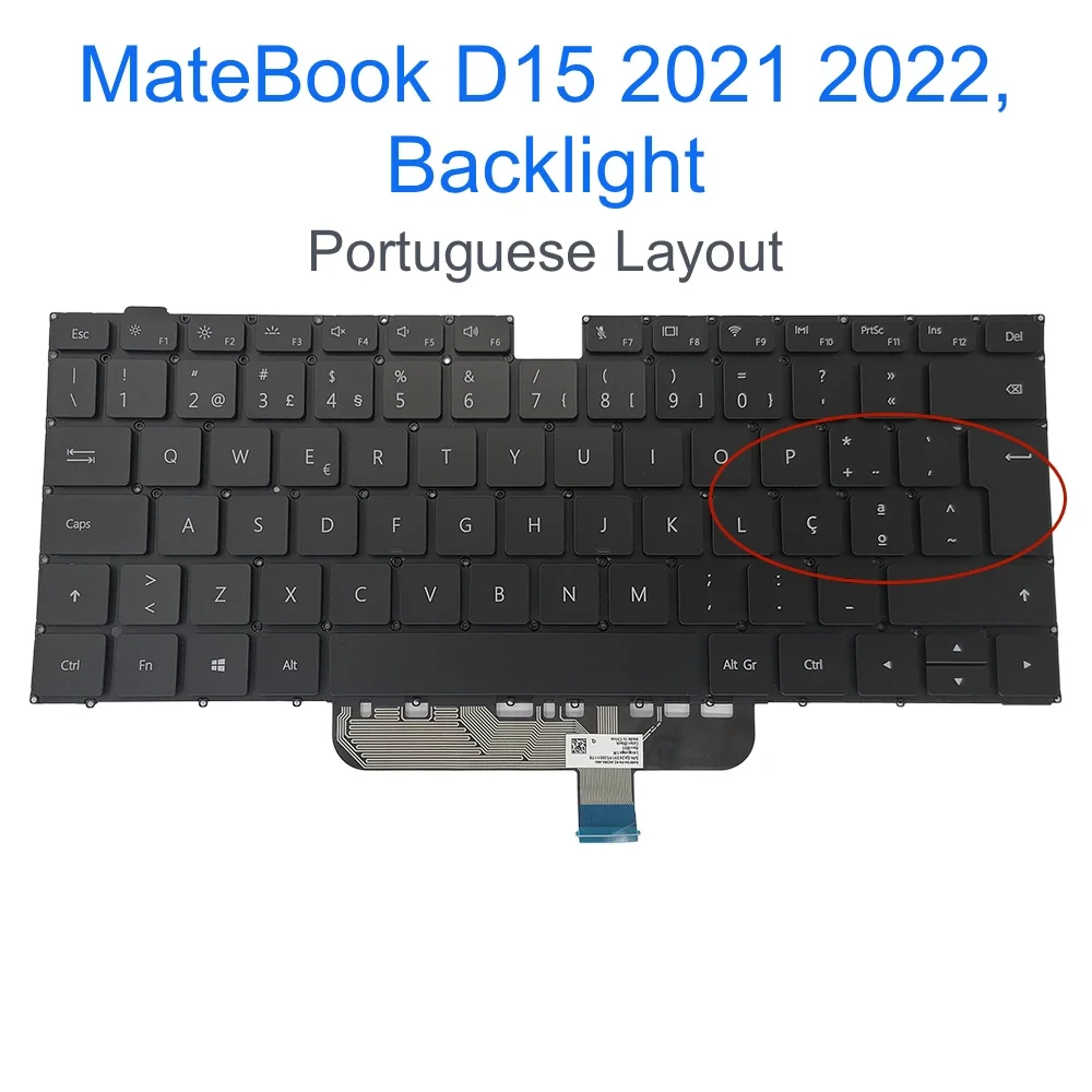 Teclado Retroiluminado para Huawei Matebook Espanhol Reino Unido Brasil Teclados D15 Bohk Wax9x Wap9r Bode-wfh9 Wdh9 Wfe9al Wfe9 2023 - Imagem 2