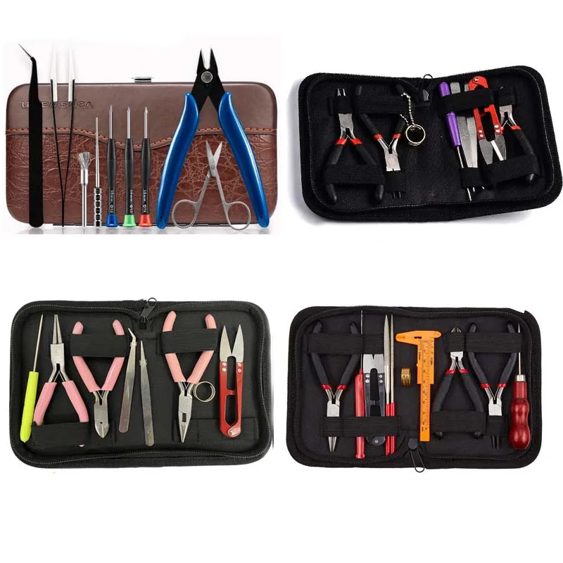 

DIY Tool Sets Repair Accessories With Needle Scissors Cutting Pliers Wire Cutter Beading Tweezers For Jewelry Making