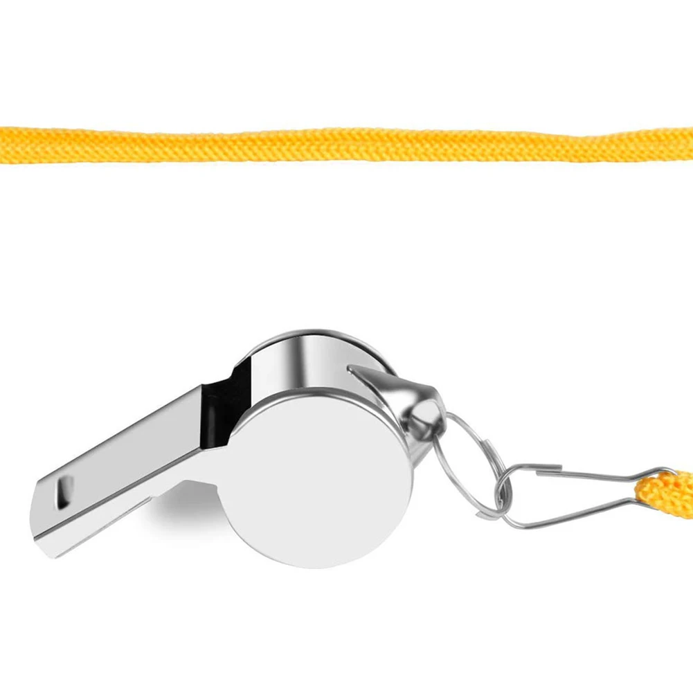 Metal Whistle with Rope, Cheer Whistles, Extra Alto, Portátil, Desportivo, Multiusos, Futebol, Futebol, Basquetebol, Treino