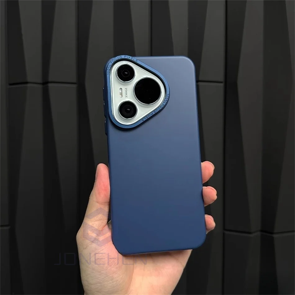 Sleek Matte Solid Color Shockproof Case with Alloy Lens Frame