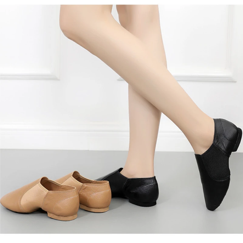 Genuine Leather Jazz Dance Shoes Children Shoes for Men and Women Salsa Dance  Neo Arch Slip on Jazz Shoes Ballet Belly