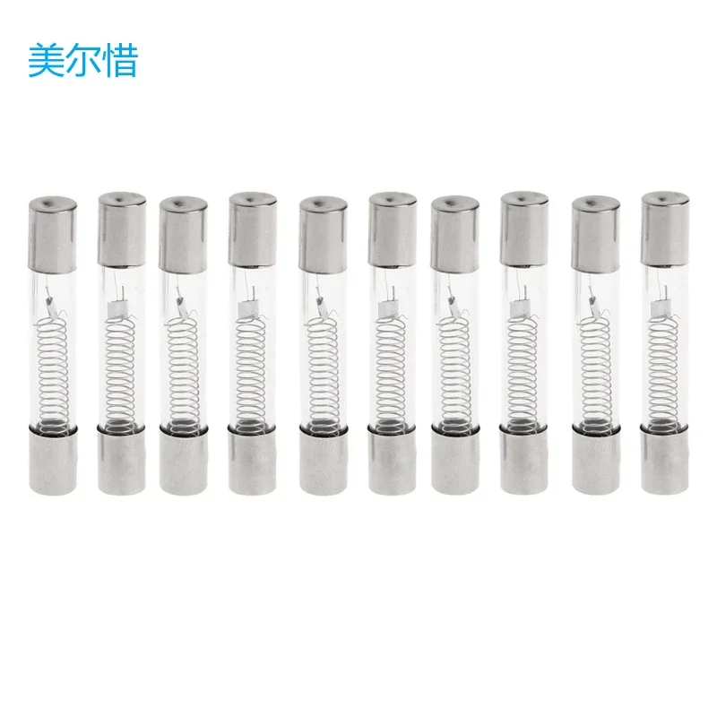 5KV 0.8A Protection High-Voltage Cartridge Fuse Quick Blow Glass Fuse Tubes Microwave Oven Accessories 10 Pieces ceramic fuse microwave oven spare parts