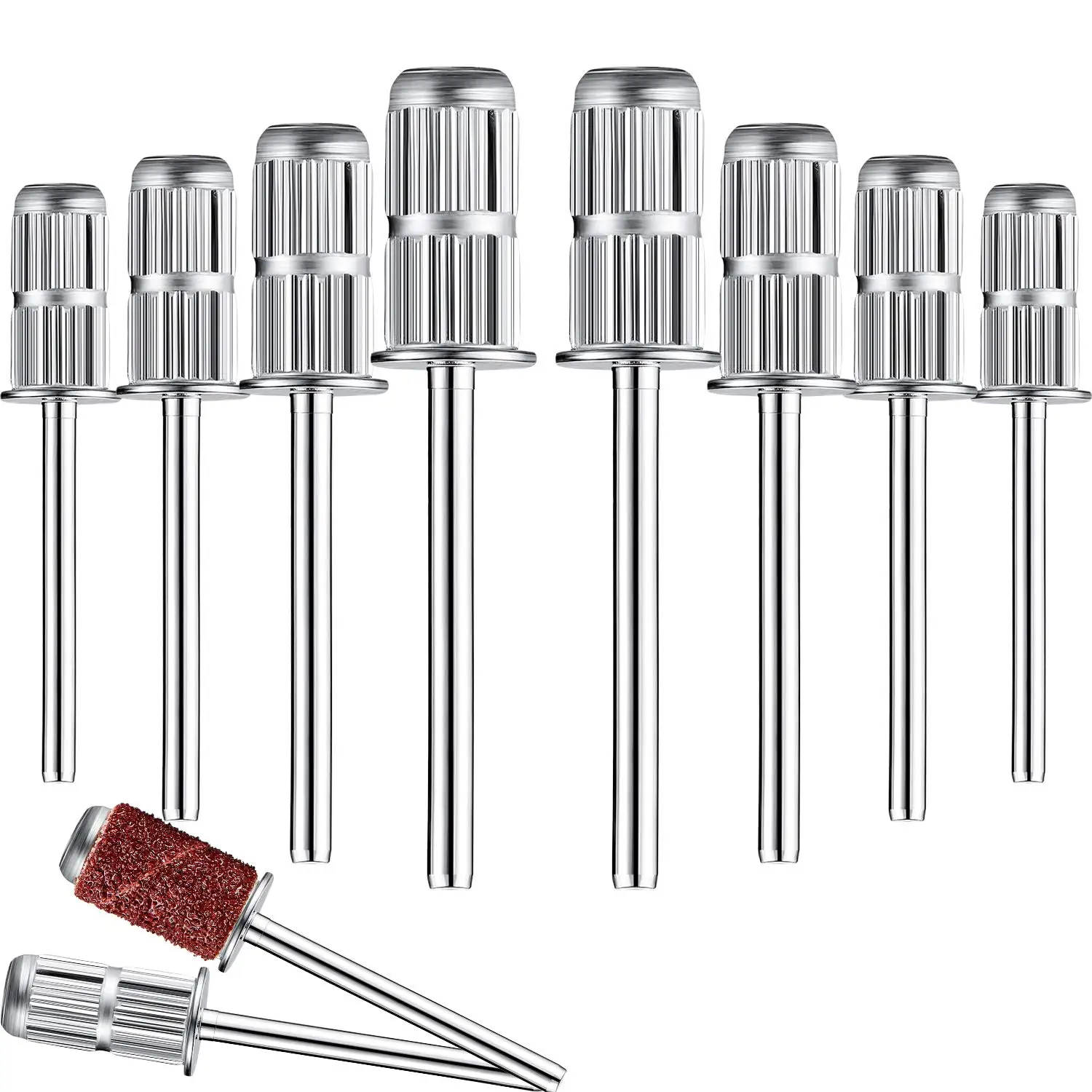 10pcs/set Mandrel Nail Drill Bits Stainless Steel Replacement Heads to
