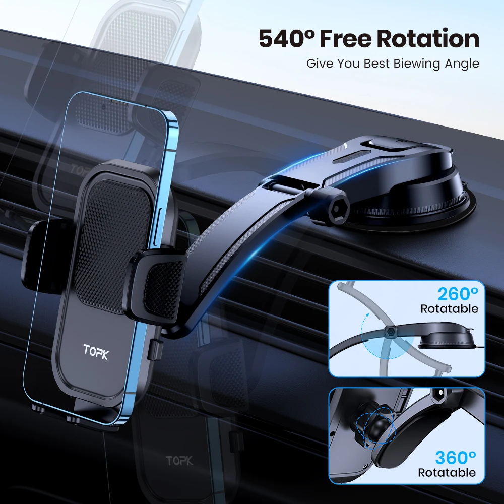 Car Phone Holder Mount,Upgraded Cell Phone Holder for Car Dashboard Compatible w