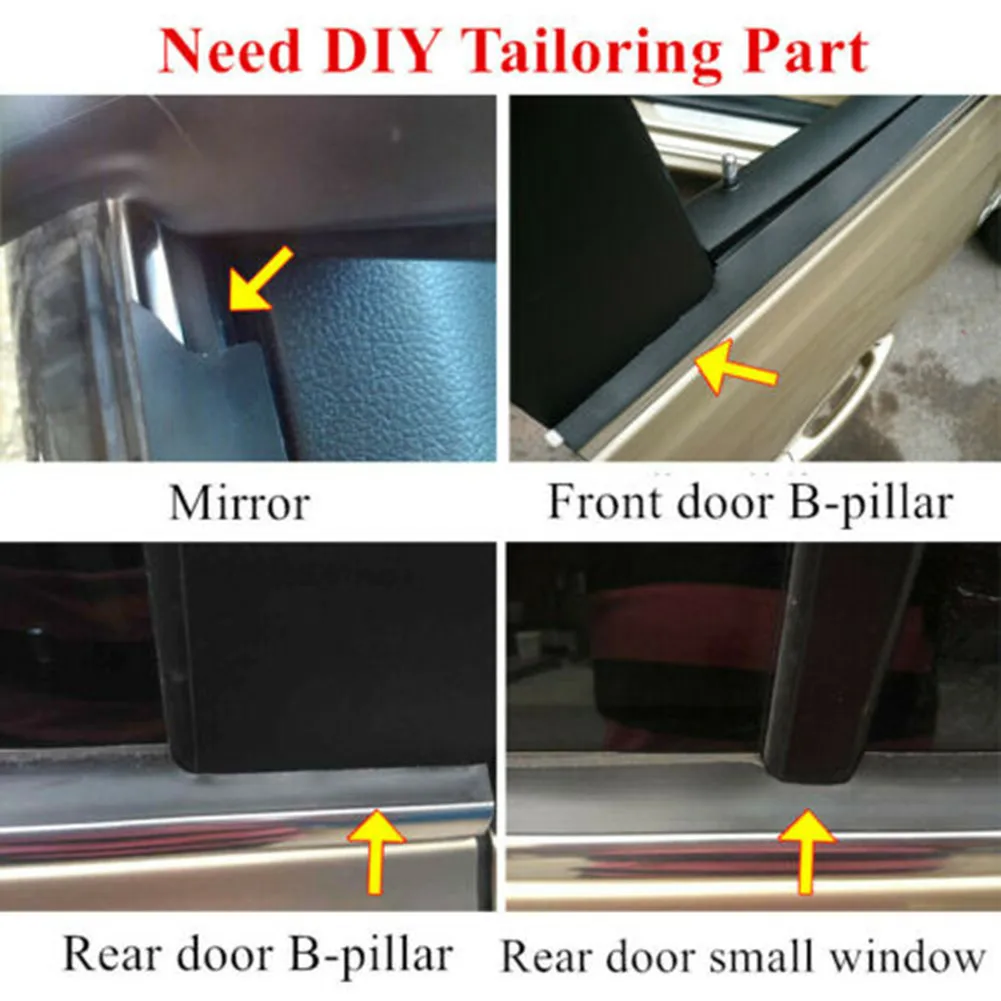 Car Waterproof Rubber Sealing Strips 4M Trim For Auto Car Front Rear Windshield Sunroof Triangular Window Edge Weatherstrip Seal