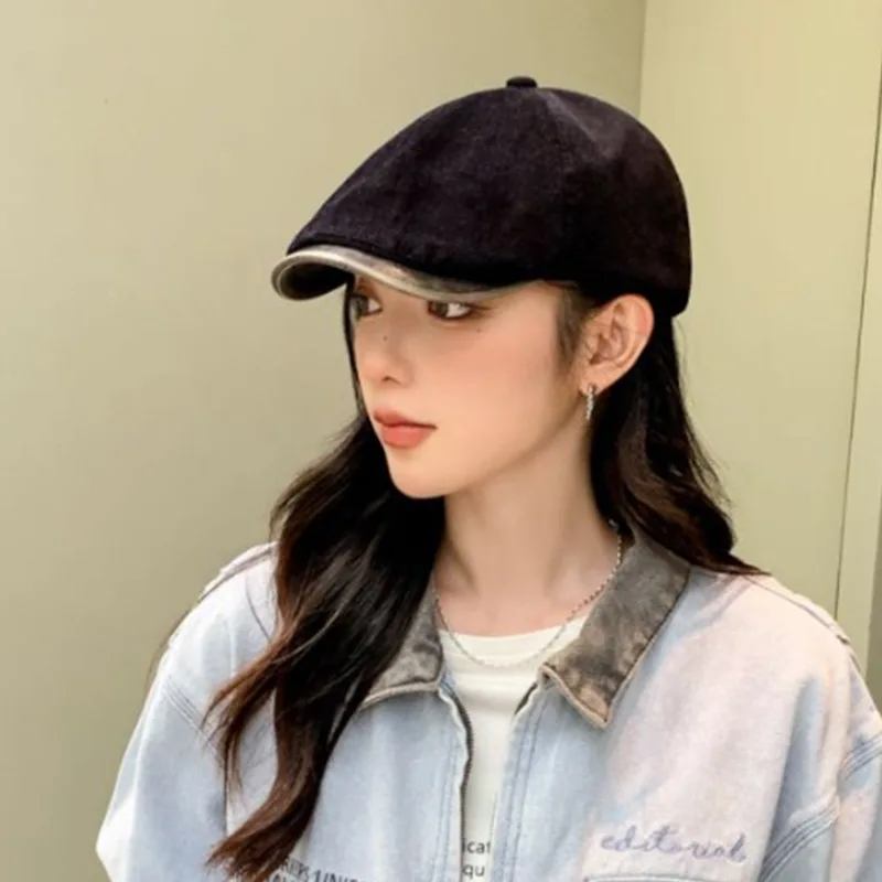 Cotton Newsboy Caps Men Women Hat Soft Casual Beret Solid Unisex Retro Hat Driver Flat Cap The Waiter Cap Berets Hat