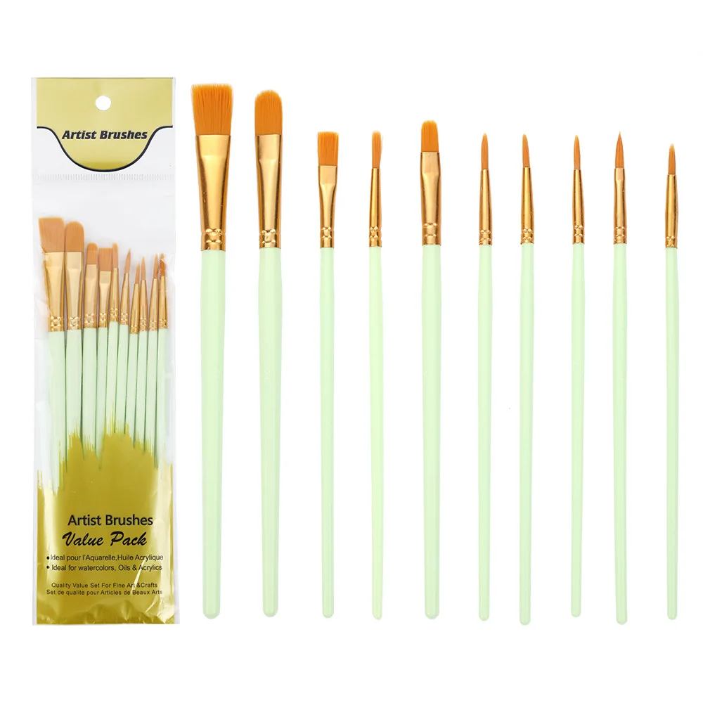 10 Teile/los Multifunktions Künstler Pinsel Set Acryl Aquarell Runde Spitze Nylon Spitze Haar haken linie kurze spitze Stift – Detail 5