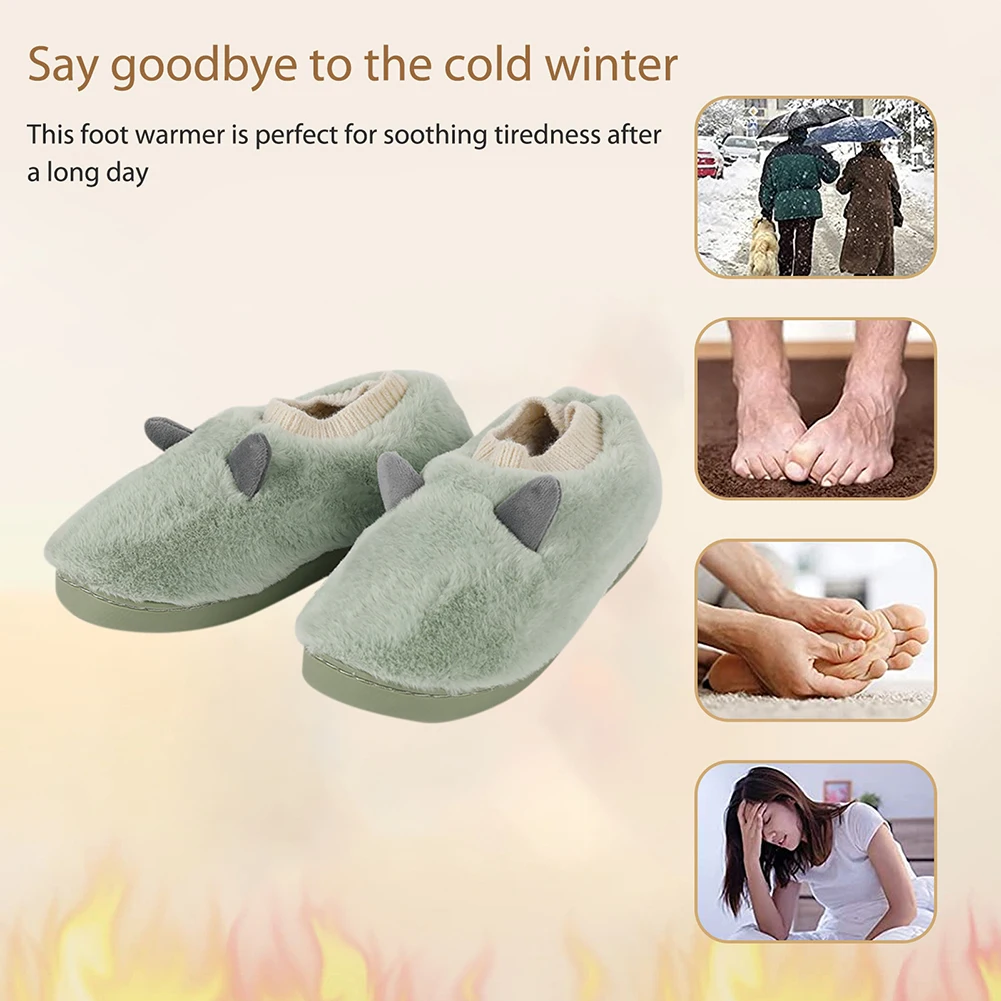 Electric Foot Heater Breathable USB Feet Heating Slippers Washable Foot