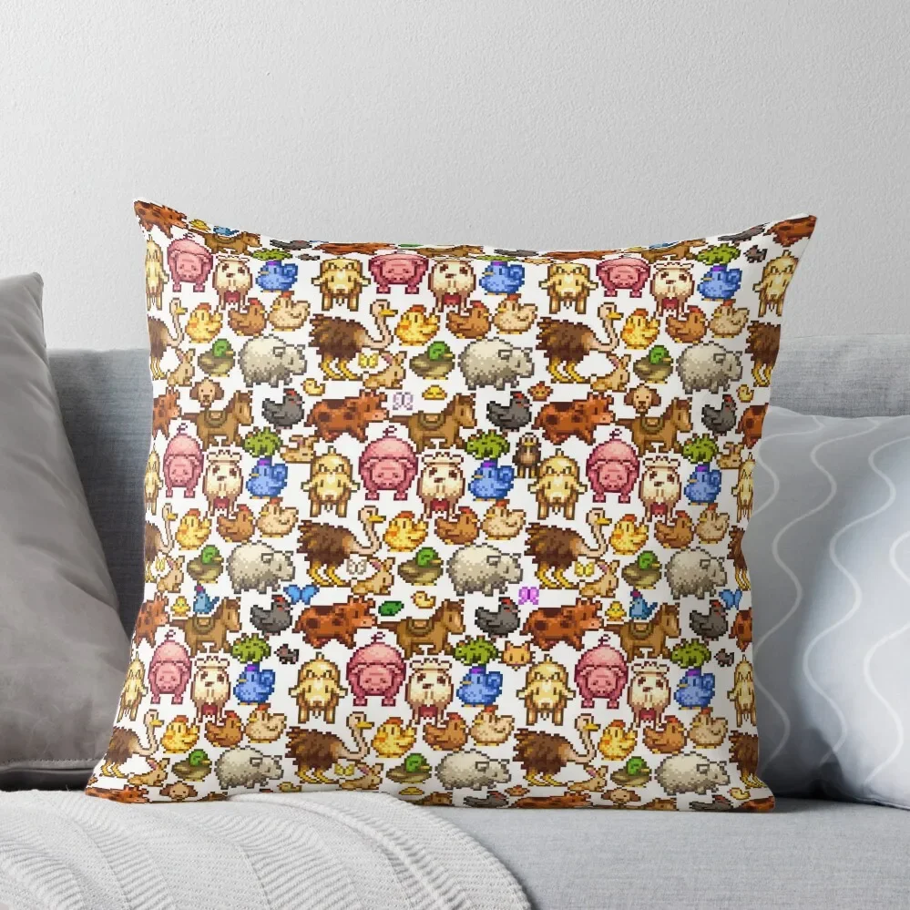

Stardew Valley Animals Throw Pillow Cushions Home Decor Sofa Cushions Cover Embroidered Cushion Cover
