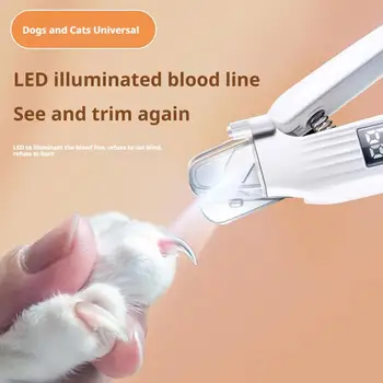 Professional Pet Nail Clipper Scissors With LED Light 2 in 1 Dog Cat Nail Clipper Grinder Low Noise Pet Toenail Clippers Supply 2