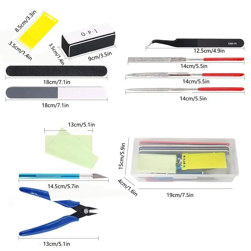 Model Tool Kit 9/24 Pieces Miniature Tools Model Kit Modeling Tools Model Kits With Box For Buildings Airplanes Cars Robots 6