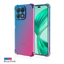 Shockproof Gradient TPU Protective Phone Case - Durable and Stylish Cover for Honor X6S (Blue Pink)