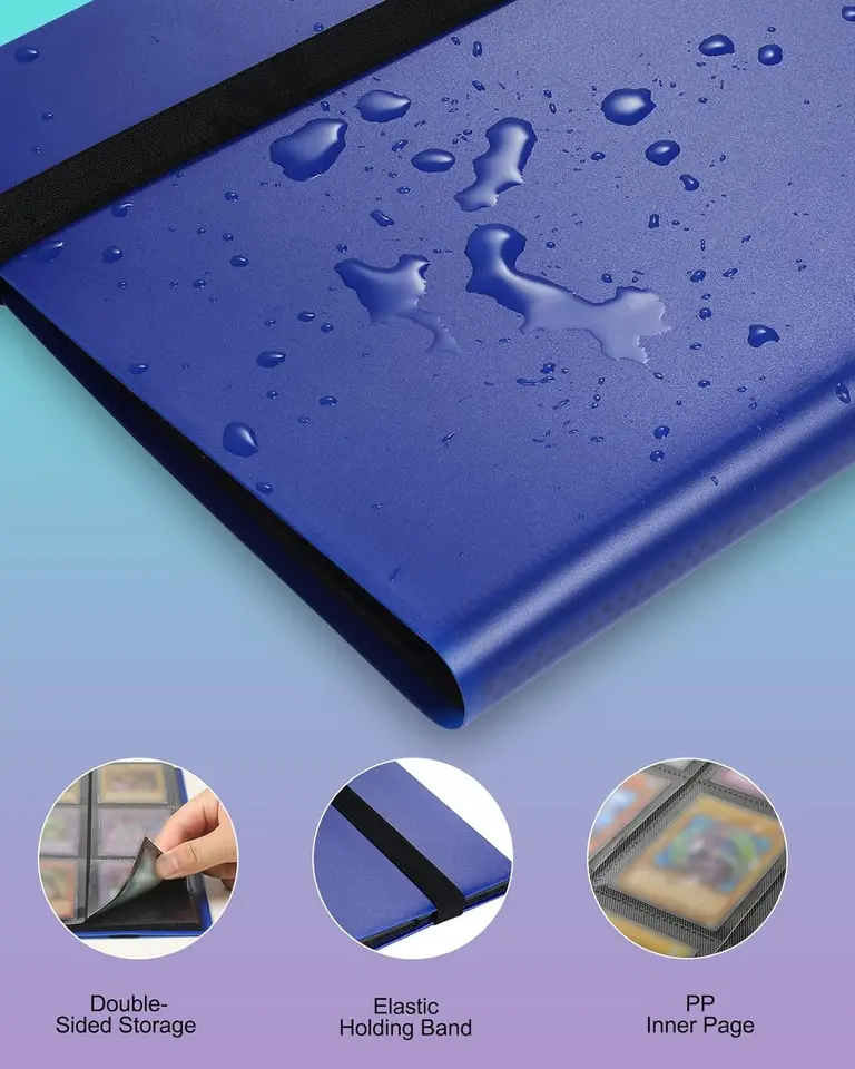 9 Pocket Card Binder 20 Double Sided Pages Trading Card Album Folder 360 Side Loading Pocket Binder - View #6