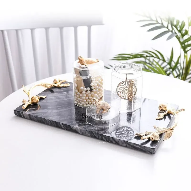 Bathroom Tray Luxury for Bathroom Nordic Marble Tray Shelf Washing Desktop Selves Storage Sink Storage Box N