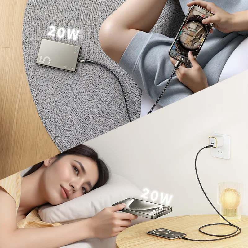 KUULAA Magsafe Power Bank 5000mAh Magnetic Wireless Phone Charger External Battery 20W Fast Charging For iPhone 16 15 PowerBank 5