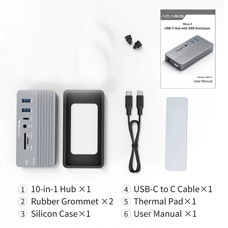 ACASIS CŸ  ŷ ̼, M.2 NVME  SATA NGFF SSD, 10 in 1, HDMI ȣȯ, Windows, MAC, IPAD 8TB 