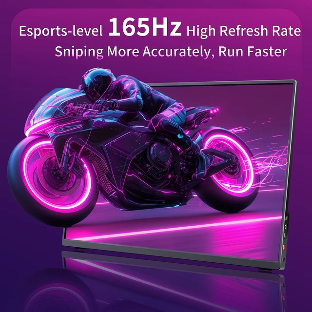 KTHIN 16" 165hz Portable Monitor 1920*1200 16:10 100%sRGB 450Cd/m² Travel Gaming Display for Laptop Switch ps4 ps5 Xbox 2