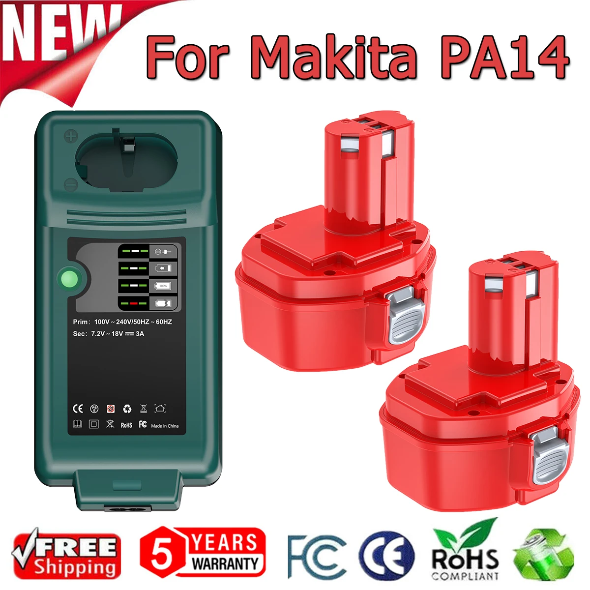 Batterie 14,4V 3500 MAh NI-MH Compatible Makita - Pour Outils PA14, 1420, 1422