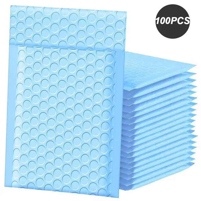 100 Pcs White Bubble Packaging Envelope Mailing Envelopes Mailer Poly Green Envelope for Shipping Self Seal Bubble Bag Padding
