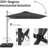 Cantilever Patio Rotation Rectangular Outdoor Umbrella, Double Top Large Offset Sun Shade 5