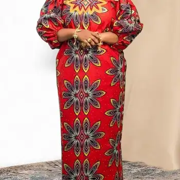 플러스 사이즈 5XL VONDA 맥시 드레스, 2023 여성용 여름 선드레스, 보헤미안 빈티지 랜턴 슬리브, 꽃 프린트 캐주얼 롱 드레스