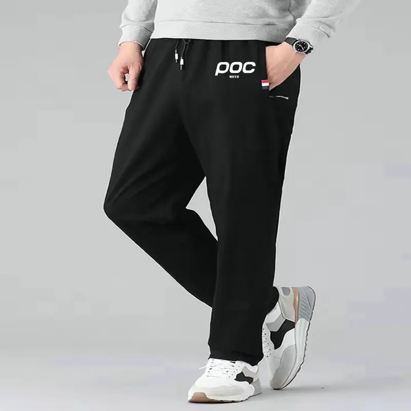 New MOTO POC Spring Autumn Men Cycling Pants Fitness Gym Straight Cotton Track Pants Male Loose Joggers Trousers Plus Size 5XL