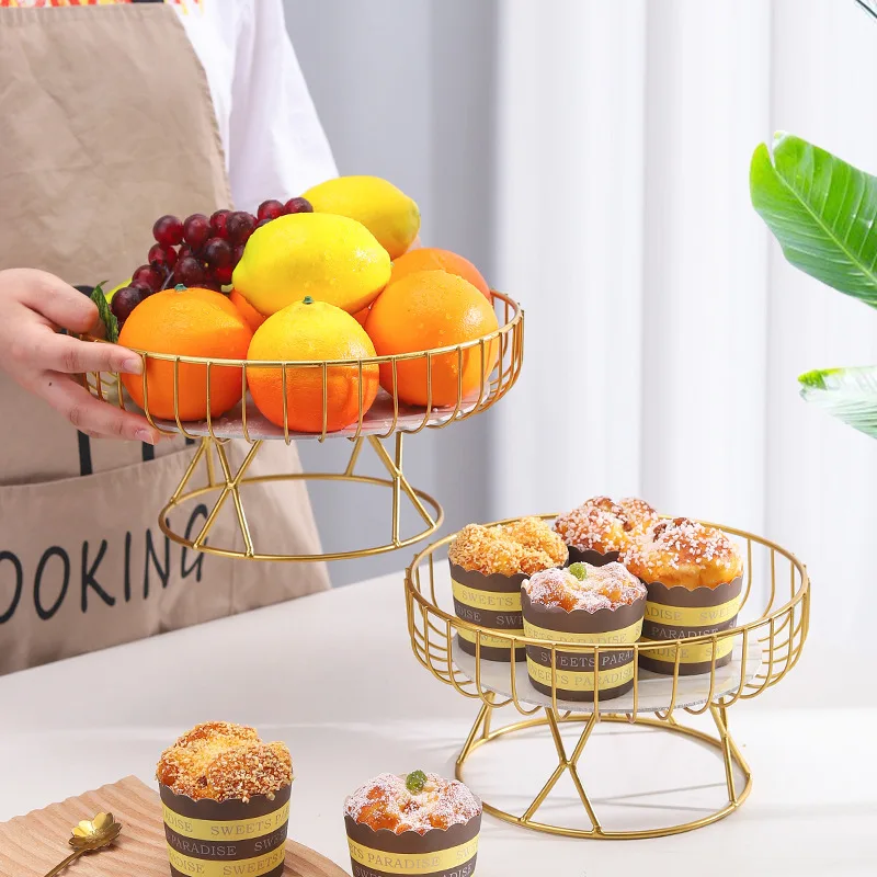 

Iron Metal Fruit Tray, Snacks and Dried Fruit Storage Basket, Food Container, Clutter Organiser, Home Essentials