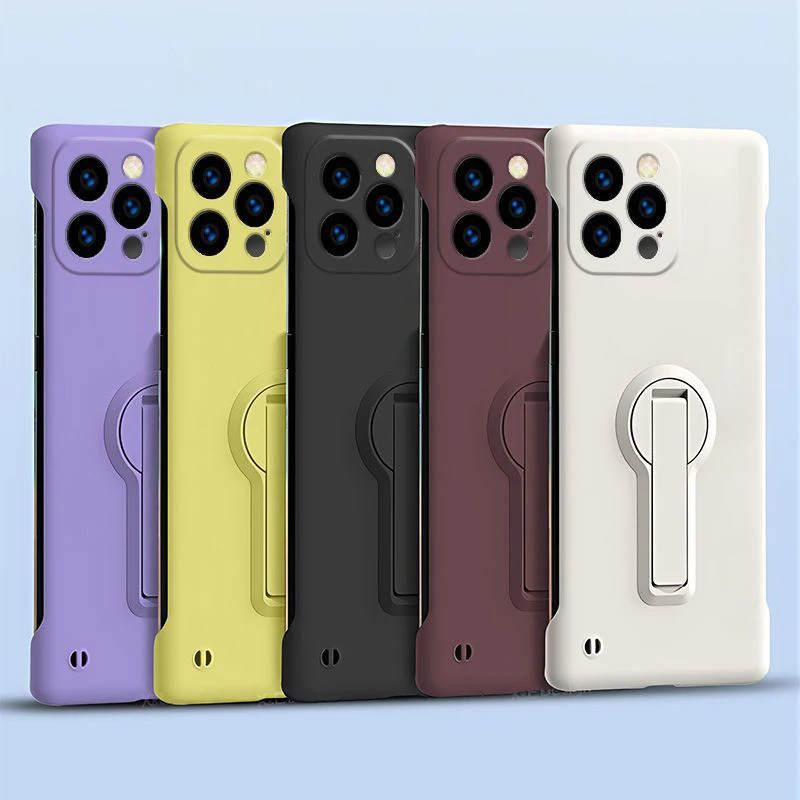 Sleek Frameless Protective Phone Case with Built-In Holder