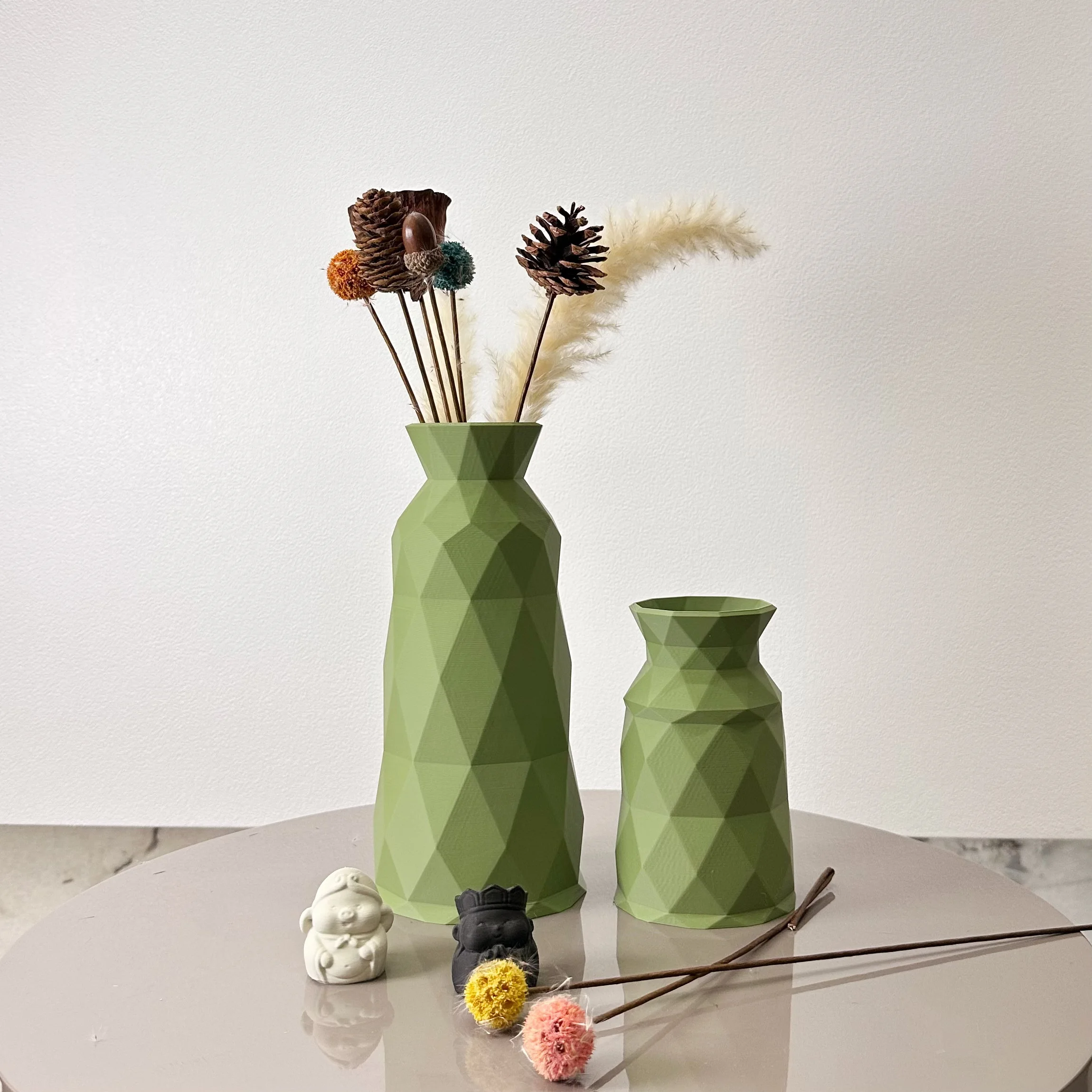 2-Piece Geometric Art Vase Set