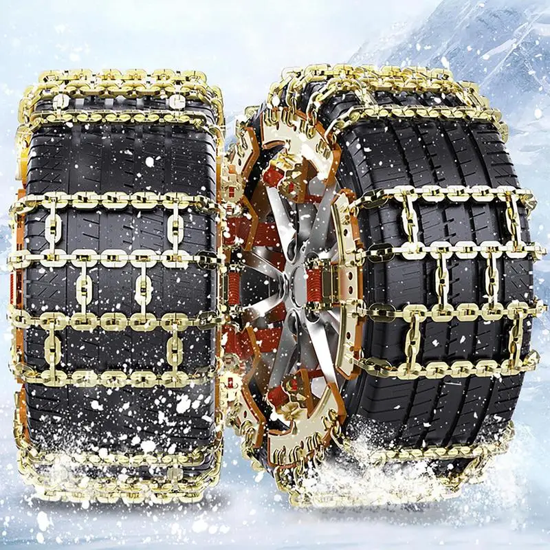 Car Snow Chains 6pcs Set Tire Chains For Snow And Ice Steel Tire Traction Chain With Strong Grip Force For Ice Mud Sand