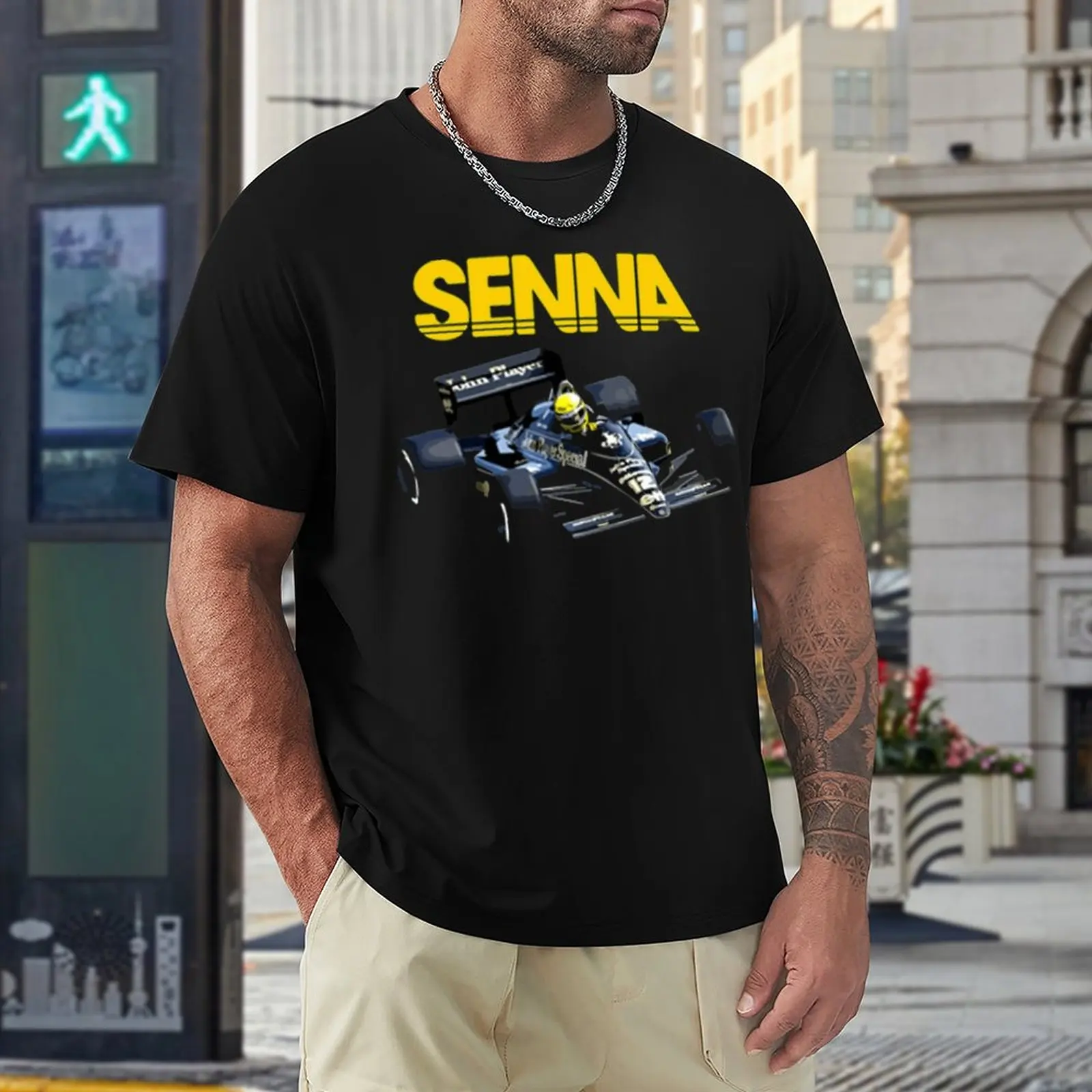 Girocollo Ayrton Senna F1 Race Raer 2 T-Shirt Campagna T-Shirt Graphic Vintage Geek Fitness Taglia Usa