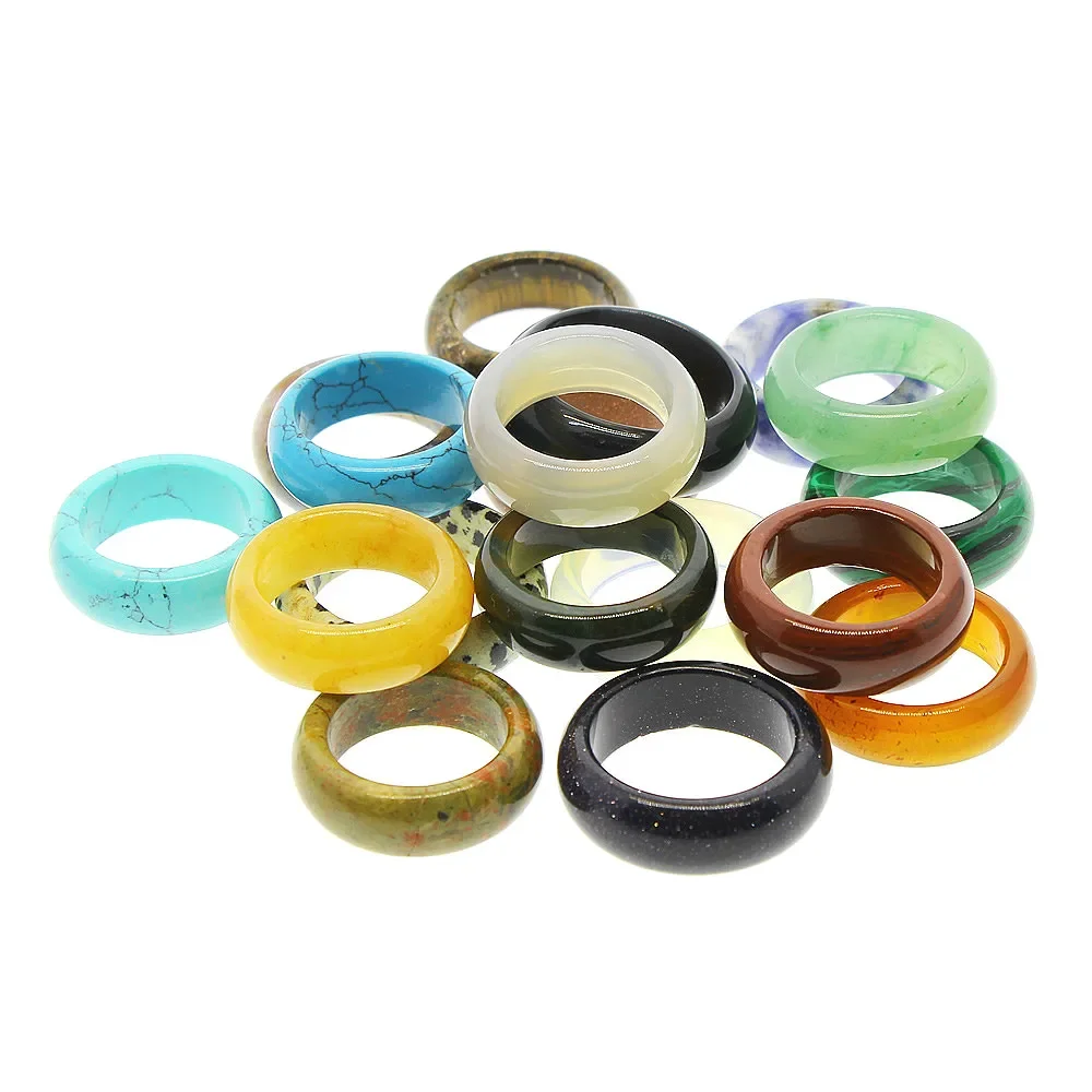 Gemstone Rings Ring Jewelry Agate Two Models 6/8mm Face Width gemstone ring emerald gemstone ring jade ring