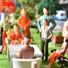 50/100pcs 1:87 HO Scale People Passengers Model Trains Architectural Painted Figurines Stand/Seat Pose Person Models 4