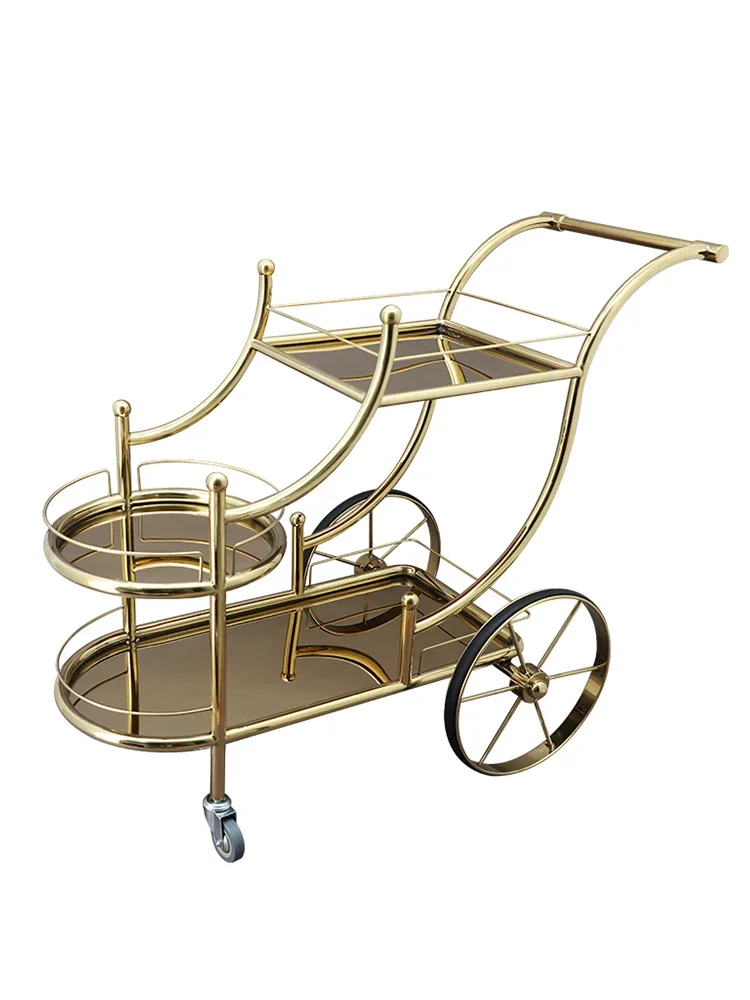 Dining Car Drinks Hotel Restaurant Delivery 4s Mobile Cart Commercial Three-story Drinks Car Tea