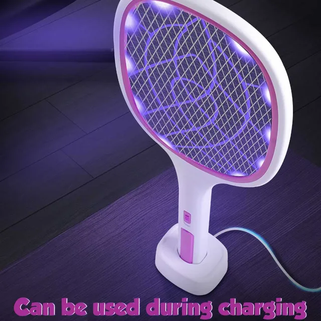 3000V Electric Lemes Swatter Killer Uv Könnyű Usb -Vel Újratölthető Led -Lámpa Nyári Szúnyogcsapdás Ütő Anti Rovarbogár Zapper - Image 5