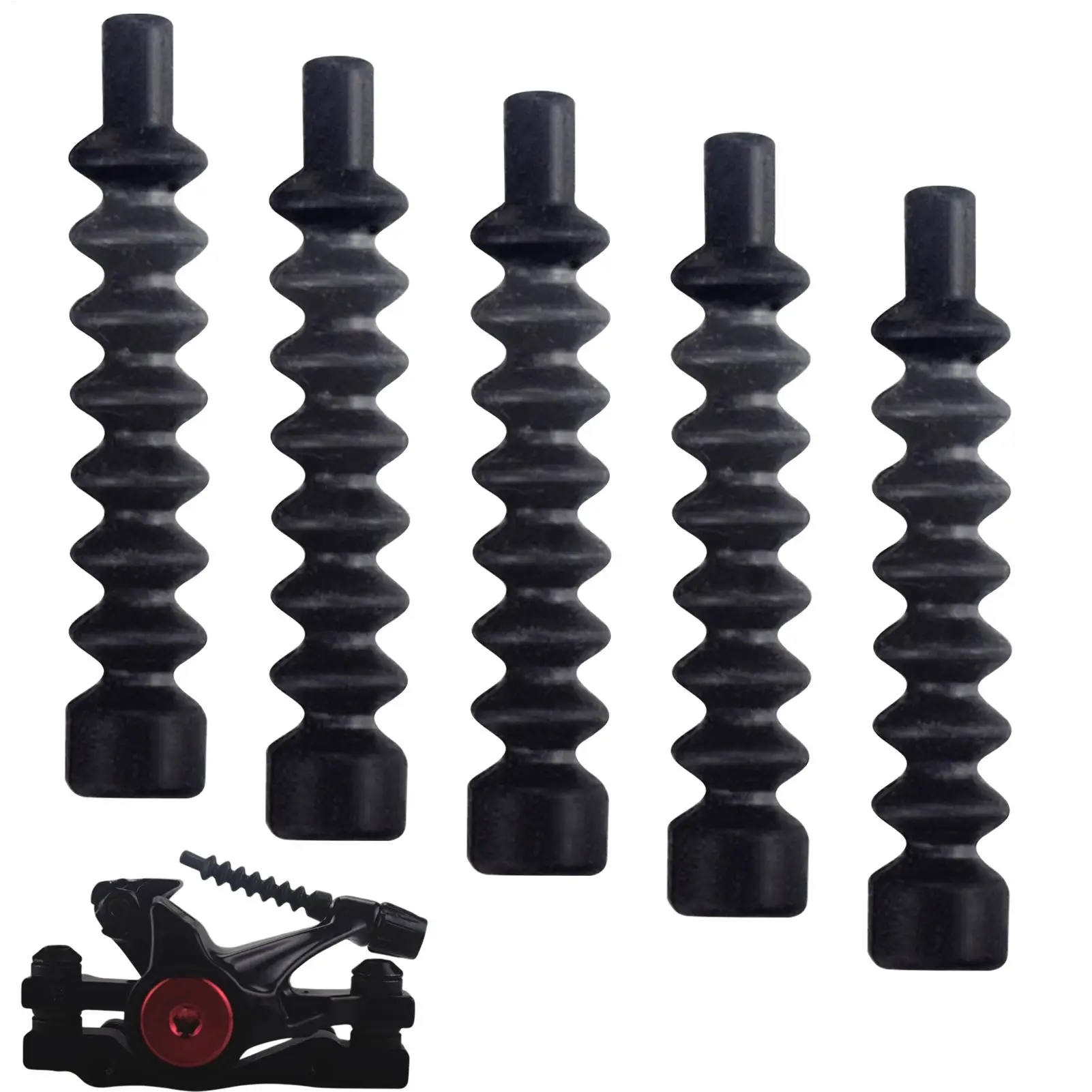 5PCS Bike V Brake Boot Bike V Brake Noodle Cable Guide Pipe Rubber Boot Protective Hose Sleeve Cover Replacement for Bicycle