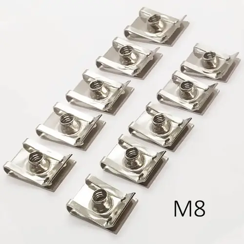 10pcs Stainless Steel U Type Clips Plate Leaf Spring Nut M6 M5 M4 M8 8mm 5mm 6mm 4mm Reed Nuts for Car Motorcycle Scooter ATV - Image 7