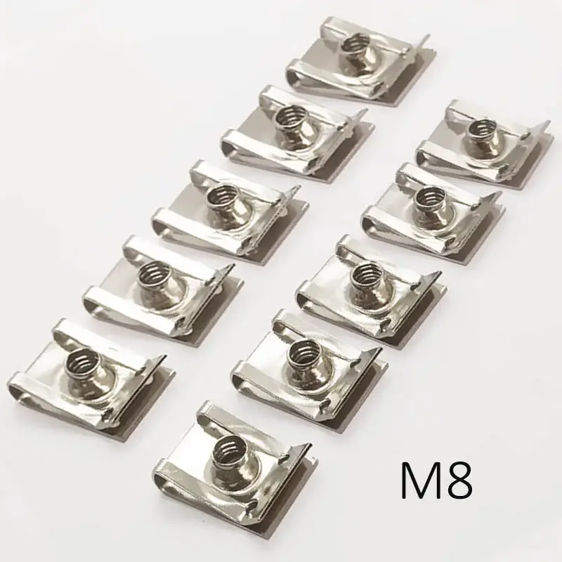 10pcs Stainless Steel U Type Clips Plate Leaf Spring Nut M6 M5 M4 M8 8mm 5mm 6mm 4mm Reed Nuts for Car Motorcycle Scooter ATV - Image 7