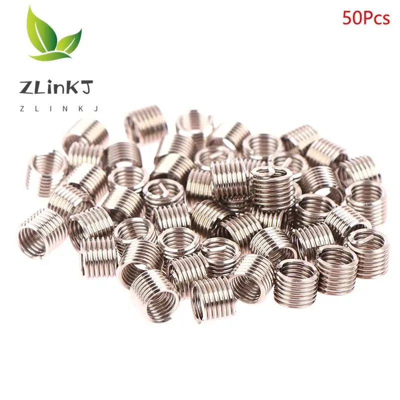 50 Pz/Set 304 Inserto Filettato In Filo Di Helicoil In Acciaio Inossidabile M6 X 1.0 1.5D Inserto Inserti Di Riparazione Del Filo Di Helicoil Di Alta 
