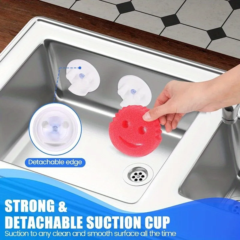 1PC Multi-functional Kitchen Rack with Smiling Sponge Holder for Sink and Bathroom