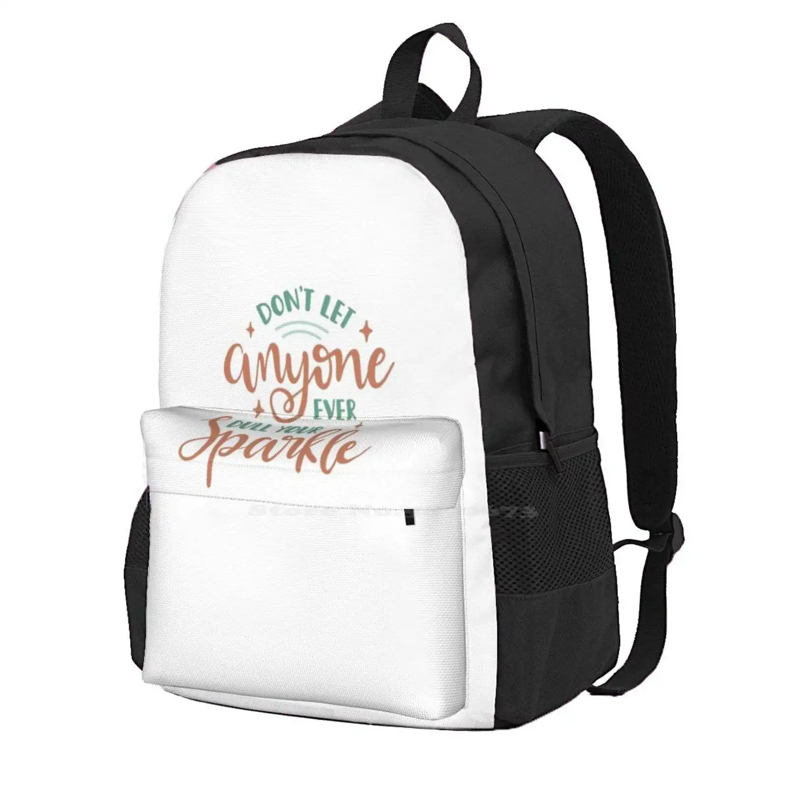 

Dont Let Anyone Ever Dull Your Sparkle , Inspirational Gift Women Men Teens Laptop Travel School Bags Never Give Up Text