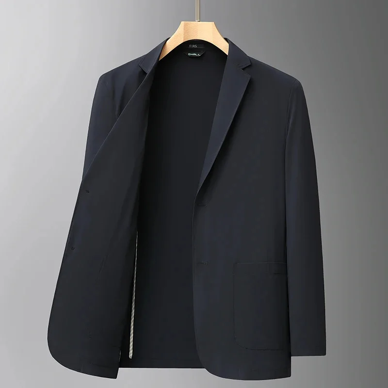 traje de ocio de primavera y verano para hombre, ropa ultrafina de seda de hielo transpirable con protección solar, capa única elástica