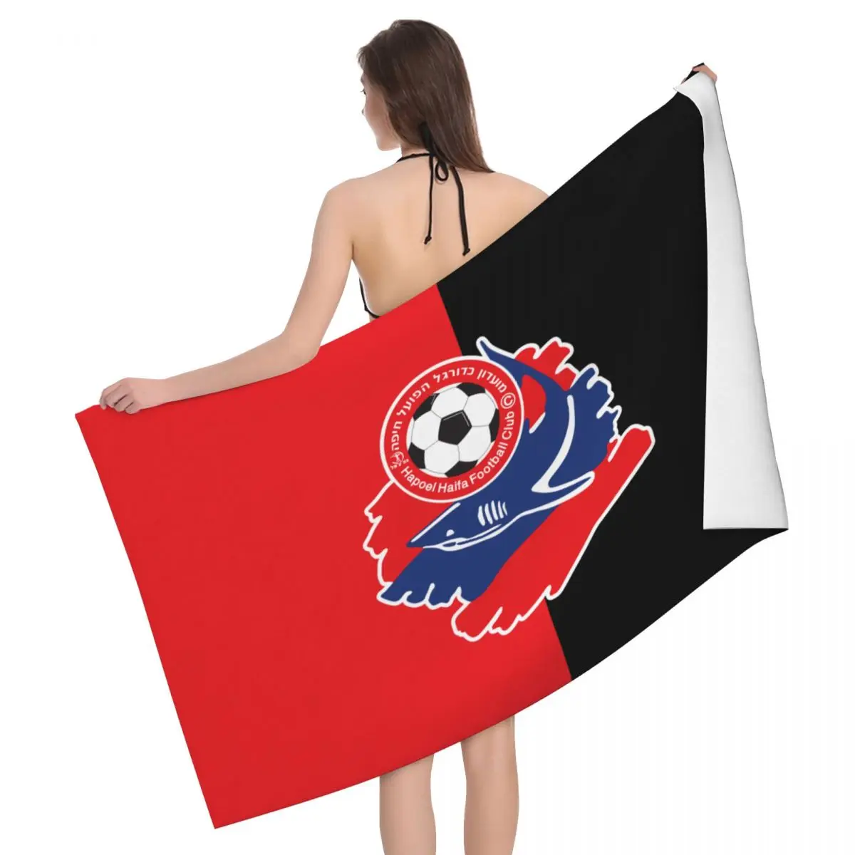 

Hapoel Haifa Bath Towel Absorbent Quick Dry Beach Shawl Bath Towels for Pool Swim Bathroom Home , 52in X 32 in