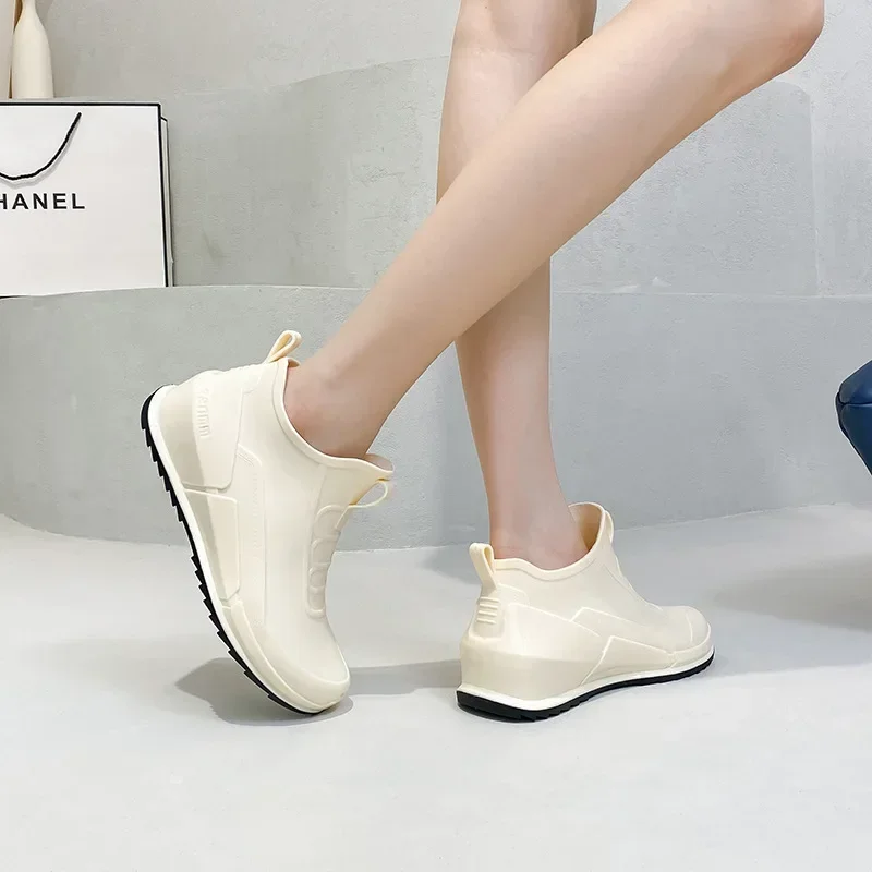 

New Designer New Rain Boots Women Waterproof Lady Short Rain Boots Non-slip Water Proof Shoes Thick-soled Rubber Shoe 레인부츠 2023