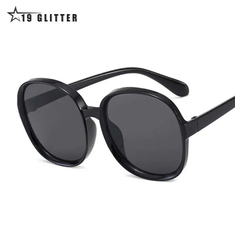 New Round Frame Sunglasses Women Retro Brand Designer Brown Black Oversized Lady Sun Glasses Female Fashion Outdoor_voghion.com